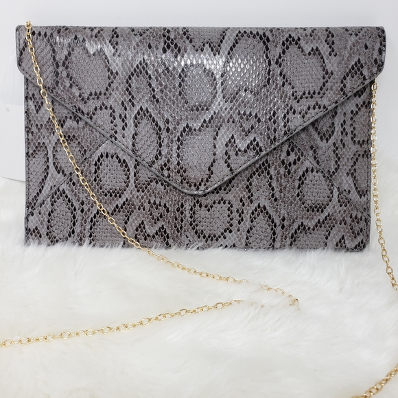 Faux Snake Skin Clutch and belt - Picture 1 of 4